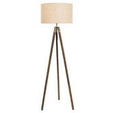 Mercator Lighting Floor Lamps Traditional Timber Floor Lamp With Brass Highlights Lights-For-You A34121 9312699143601